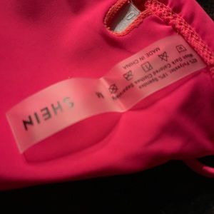 Hot pink high waisted thong bikini